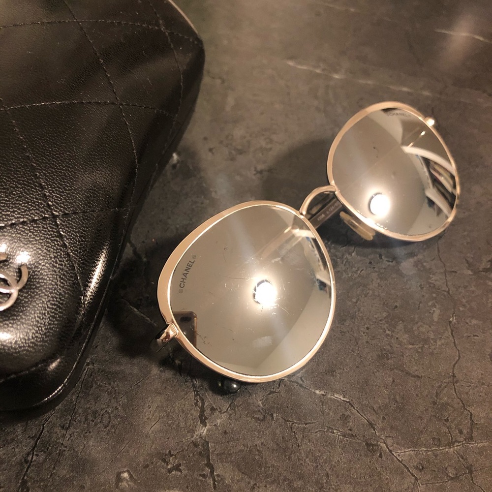 authentic chanel round sunglasses
